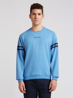 Pepe Jeans - Blue Stripe Print Full Sleeve Sweatshirt