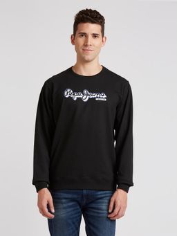 Pepe Jeans - Black Graphic Print Full Sleeve Sweatshirt
