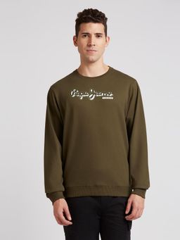 Pepe Jeans - Green Graphic Print Full Sleeve Sweatshirt