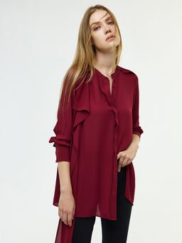 Cover Story - Amelia Wine Solid Shirt