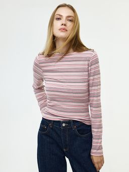 Cover Story - Lilibet Pink Striped Jersey Top