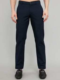 Rock.it - Mens Regular Fit Solid Chinos Navy Blue