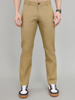 Rock.it - Mens Regular Fit Solid Chinos Khaki
