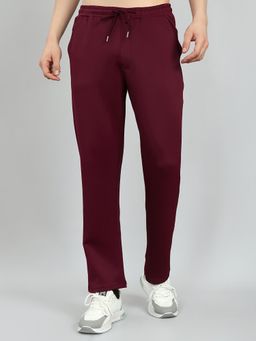 Monte Carlo - Mens Regular Fit Solid Lower Trackpants Wine