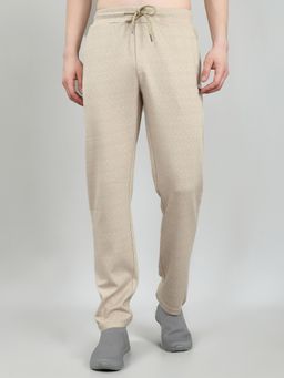 Monte Carlo - Mens Regular Fit Geometric Woven Lower Trackpants Khaki