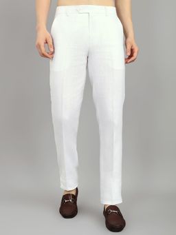 Monte Carlo - Men Tapered Fit Solid Trouser White