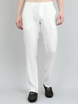 Monte Carlo - Mens Regular Fit Solid Trouser White