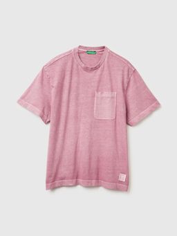 United Colors of Benetton - Crew Neck Solid T-Shirt Purple