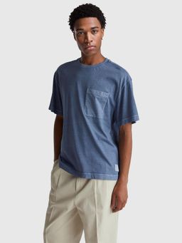 United Colors of Benetton - Crew Neck Solid T-Shirt Blue