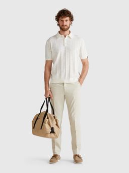 United Colors of Benetton - Regular Fit Textured Polo T-Shirt White