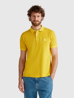 United Colors of Benetton - Regular Fit Solid Polo T-Shirt Yellow