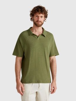 United Colors of Benetton - Regular Fit Johny Collar Solid Polo T-Shirt Green