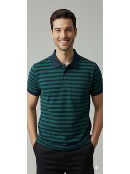 Pierre Carlo - Men Polo Collar T-Shirt Green