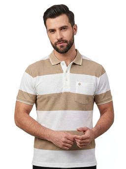 Pierre Carlo - Men Polo Collar T-Shirt Beige