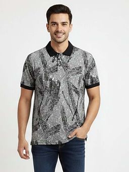 Pierre Carlo - Men Polo Collar T-Shirt Black
