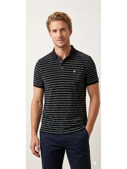 Pierre Carlo - Men Polo Collar T-Shirt Black