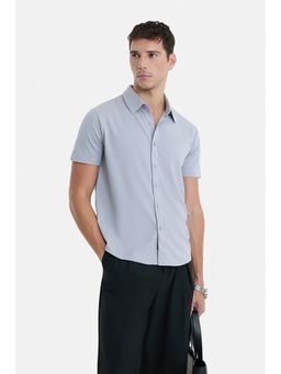 Snitch - Lilac Textured Half Sleeves Regular Casual Shirt For Men