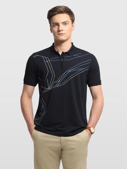 Arrow Sports - Mens Printed Regular Fit Polo Shirt Blue