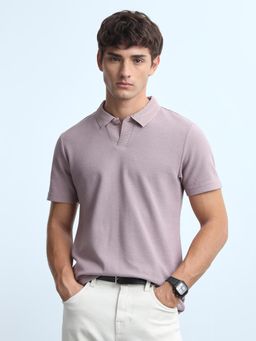 Flying Machine - Mens Solid Regular Fit Polo Shirt Pink