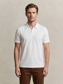 GANT - Men Pure Cotton White Pima Polo T-Shirt