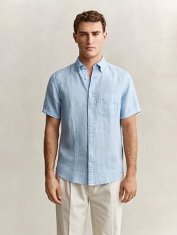 GANT - Men Pure Linen Blue Shirt