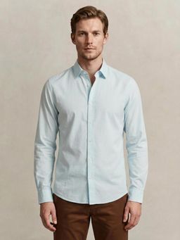 GANT - Men Poplin Light Blue Classic Collar Shirt