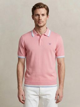 GANT - Men Pure Cotton Pink Polo T-Shirt