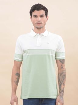 Cantabil - Striped Polo T-Shirt For Men Breathable And Soft Regular Fit Green