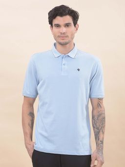 Cantabil - Solid Polo T-Shirt For Men Breathable And Soft Regular Fit Blue