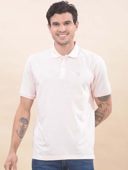 Cantabil - Solid Polo T-Shirt For Men Breathable And Soft Regular Fit Pink