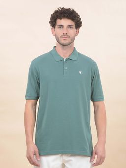 Cantabil - Solid Polo T-Shirt For Men Breathable And Soft Regular Fit Green