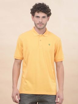 Cantabil - Solid Polo T-Shirt For Men Breathable And Soft Regular Fit Yellow