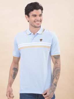 Cantabil - Striped Polo T-Shirt For Men Breathable And Soft Regular Fit Blue