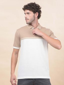 Cantabil - Striped Polo T-Shirt For Men Breathable And Soft Regular Fit Brown