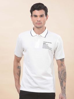 Cantabil - Solid Polo T-Shirt For Men Breathable And Soft Regular Fit Off White