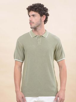 Cantabil - Solid Polo T-Shirt For Men Breathable And Soft Regular Fit Green