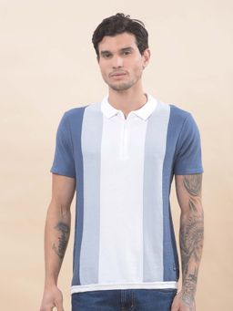 Cantabil - Colourblock Polo T-Shirt For Men Breathable And Soft Regular Fit Teal