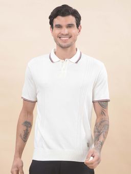 Cantabil - Solid Polo T-Shirt For Men Breathable And Soft Regular Fit Ivory