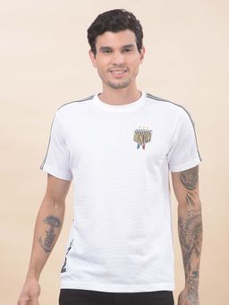 Cantabil - Printed T-Shirt For Men Breathable And Soft With Color Fastness Regular Fit White