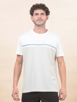 Cantabil - Colourblock T-Shirt For Men Breathable And Soft With Color Fastness Regular Fit Grey