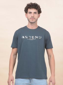 Cantabil - Printed T-Shirt For Men Breathable And Soft With Color Fastness Regular Fit Teal