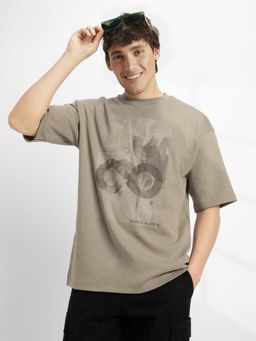 Jockey - Mz01 Men Super Combed Cotton Rich Printed Oversized T-Shirt - Vetiver