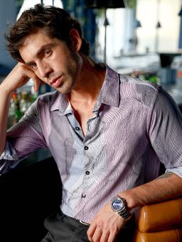 CAHOOT - Mens Multicolour Abstract Full Sleeves Slim Fit Party Shirt