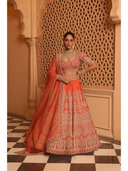 Sheetal Batra - Faizah - Orange Lehenga With Blouse And Dupatta Set