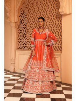Sheetal Batra - Mariyah - Orange Anarkali With Lehenga And Dupatta