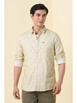 Allen Solly - Men Yellow Print Full Sleeves Casual Shirt