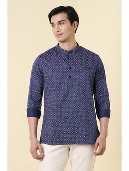 Allen Solly - Men Purple Regular Fit Print Full Sleeves Casual Kurta Shirt