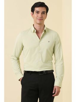 Allen Solly - Men Yellow Regular Fit Solid Full Sleeves Formal Shirt