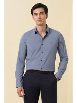 Allen Solly - Men Grey Regular Fit Solid Full Sleeves Formal Shirt