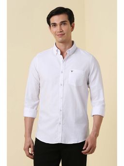 Allen Solly - Men White Regular Fit Solid Full Sleeves Casual Shirt